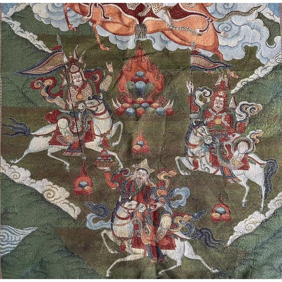 Vintage Tibetan Palden Llhamo Buddhist Tapestry‎ Thangka Wall Hanging Home Decor - Picture 4 of 6